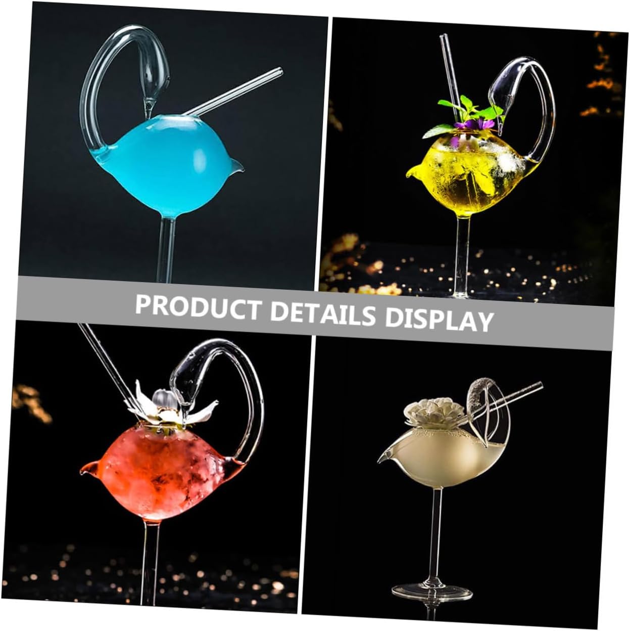 2Pcs High Foot Cocktail Glasses Creative Glass Cups for Martini Whisky and Wine Elegant Glassware for Parties and Events