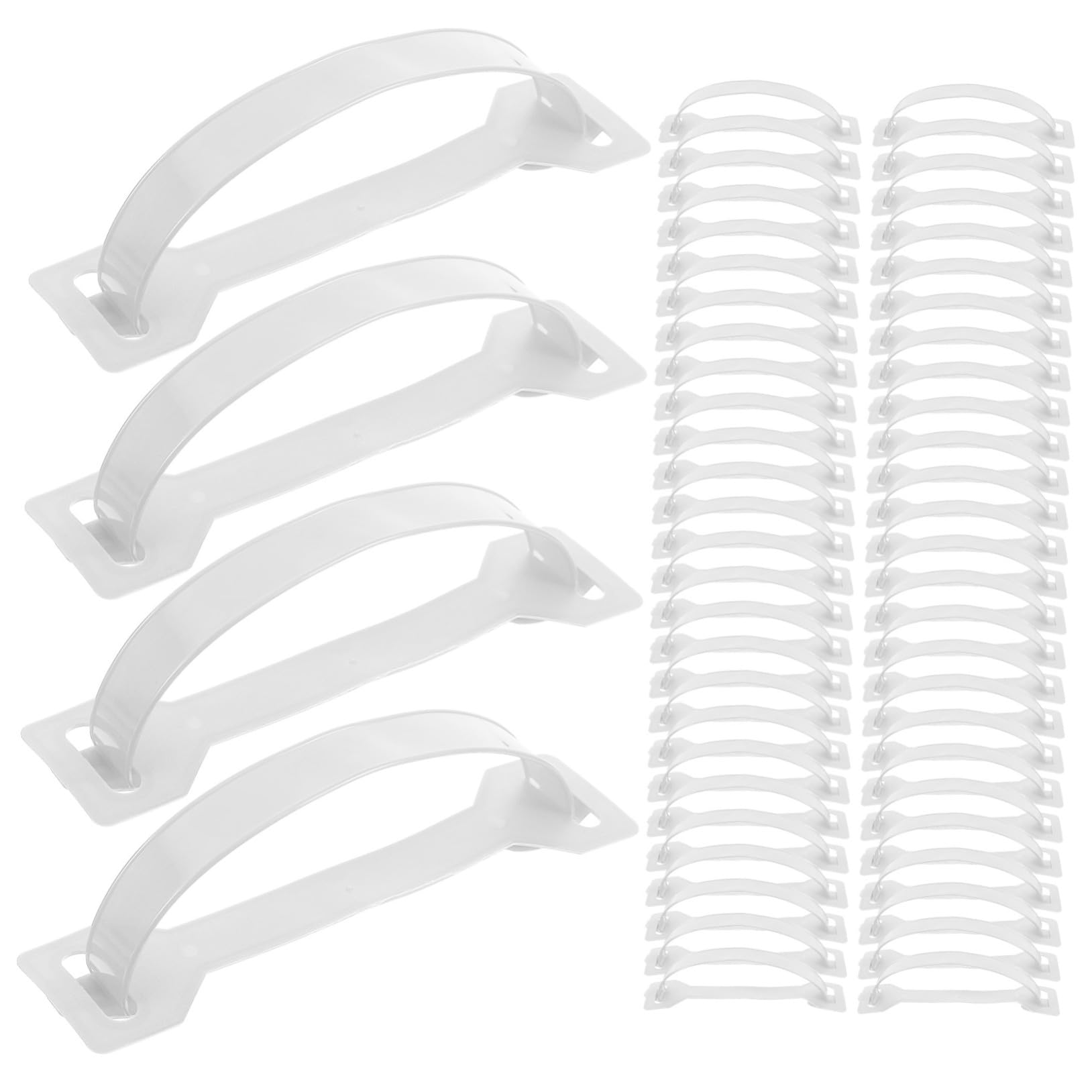 CHILDWEET 100pcs Carton Handle Carton Boxes Handles for Moving Shipping Straps Package Handles Adhesive Carry Handles for Boxes Self Adhesive Carry Handle Carrying Handle Pe White