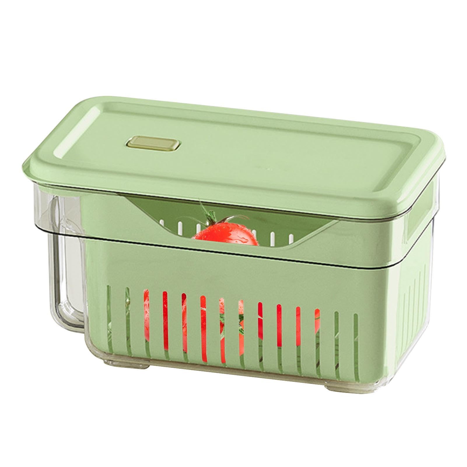Lumiscent Green Lettuce Container For Fridge - Salad Crisper Box | Produce Saver Containers | Storage Bins Tight Seal | Egg Organizer Saver With Handle | Kitchen Pantry Storage Containers For Vegetable