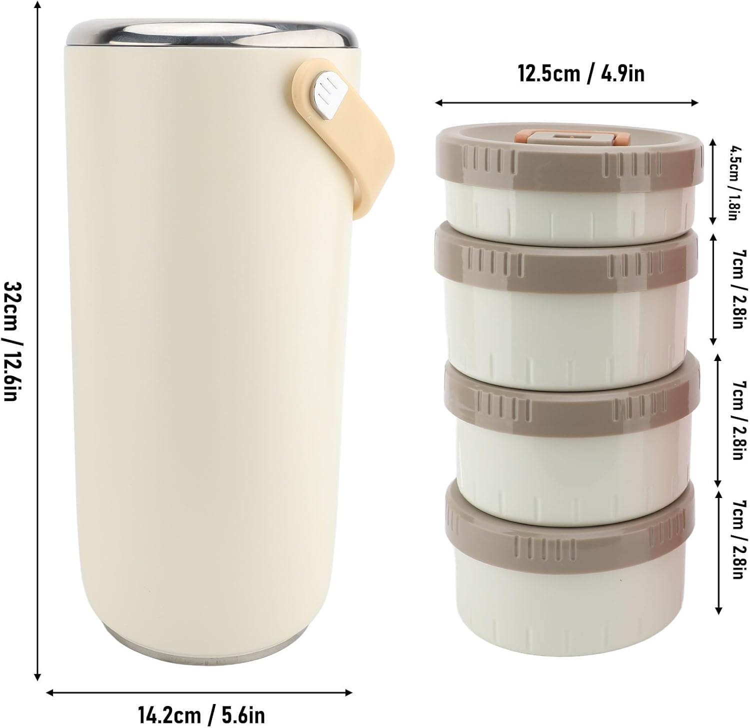 Vacuum Insulated Food Jar, 3.4l Stainless Steel Wide Mouth Portable Sealed Leakproof Hot Lunch Box, Hot Food Container | Lunch Box Container | Soup Container for Working (#1)