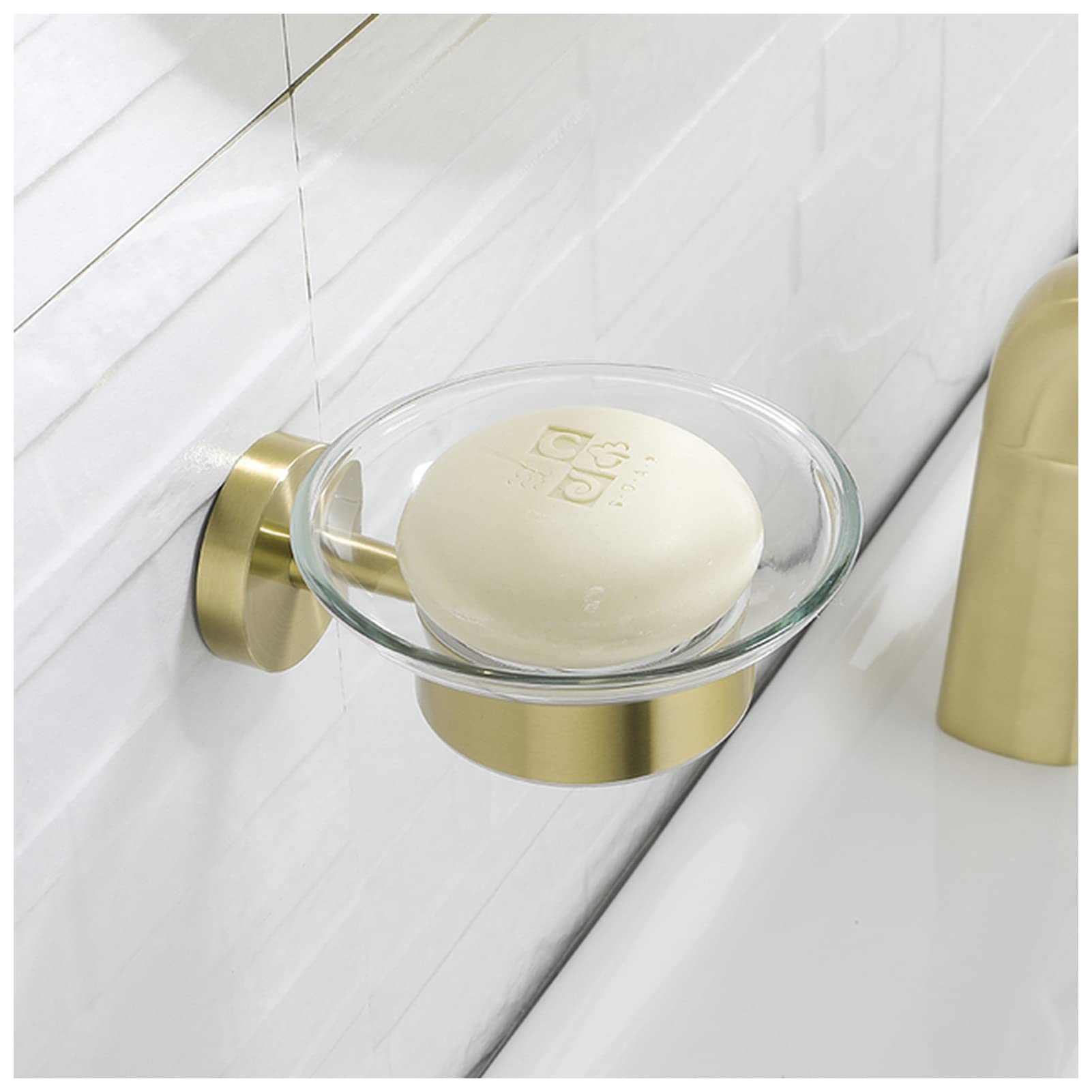 Spazzolone WC Bagno Hardware Set Spazzolato Gold Brush Brush Holder Holder Hook Hook Holder Bagno Portavolo portavaggio a Parete Accessori for Il Bagno Scopino per WC (Size : Soap Dish)