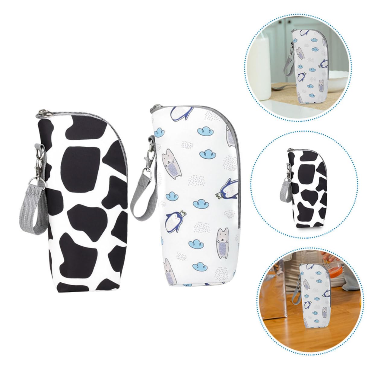 ibasenice 6pezzi Borsa Termica Per Biberon Isolati Per Latte e Alimenti Per Materiale Oxford Resistente Design Elegante e Pratico Per Viaggi e Uso Quotidiano