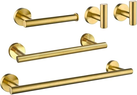 Amazon.com: USHOWER Brushed Gold Bathroom Accessories Set, 18-Inch ...