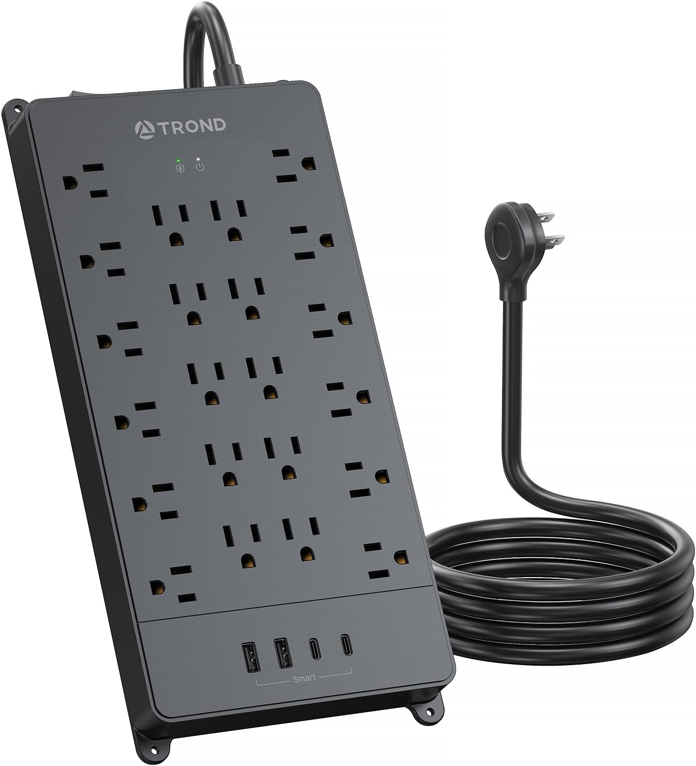 TROND Rallonge Plate D'intérieur De 1,8 M, Prise Plate Ultra Fine à Angle Droit, 3 Prises