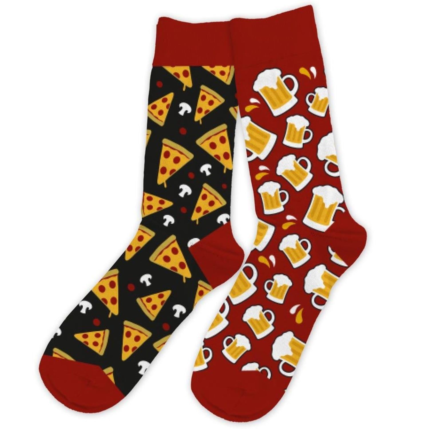 STC Pair of Mismatched Socks - Pizza Beer, Multicolored, One Size