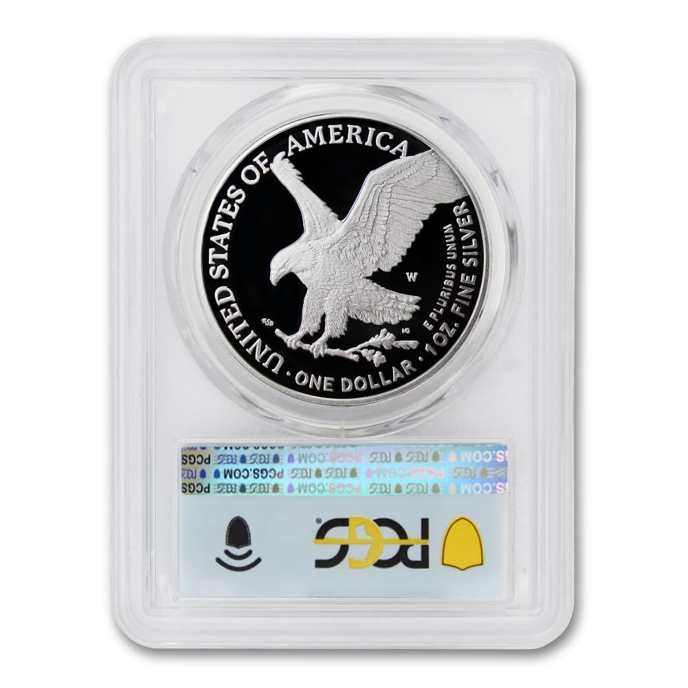 2026 W 1 oz American Silver Eagle Proof Coin PR-70 Deep Cameo (First Day of Issue - 40th Anniversary - Liberty Bell 250 Privy - Flag Label) with Official Government Packaging $1 PCGS PR70DCAM