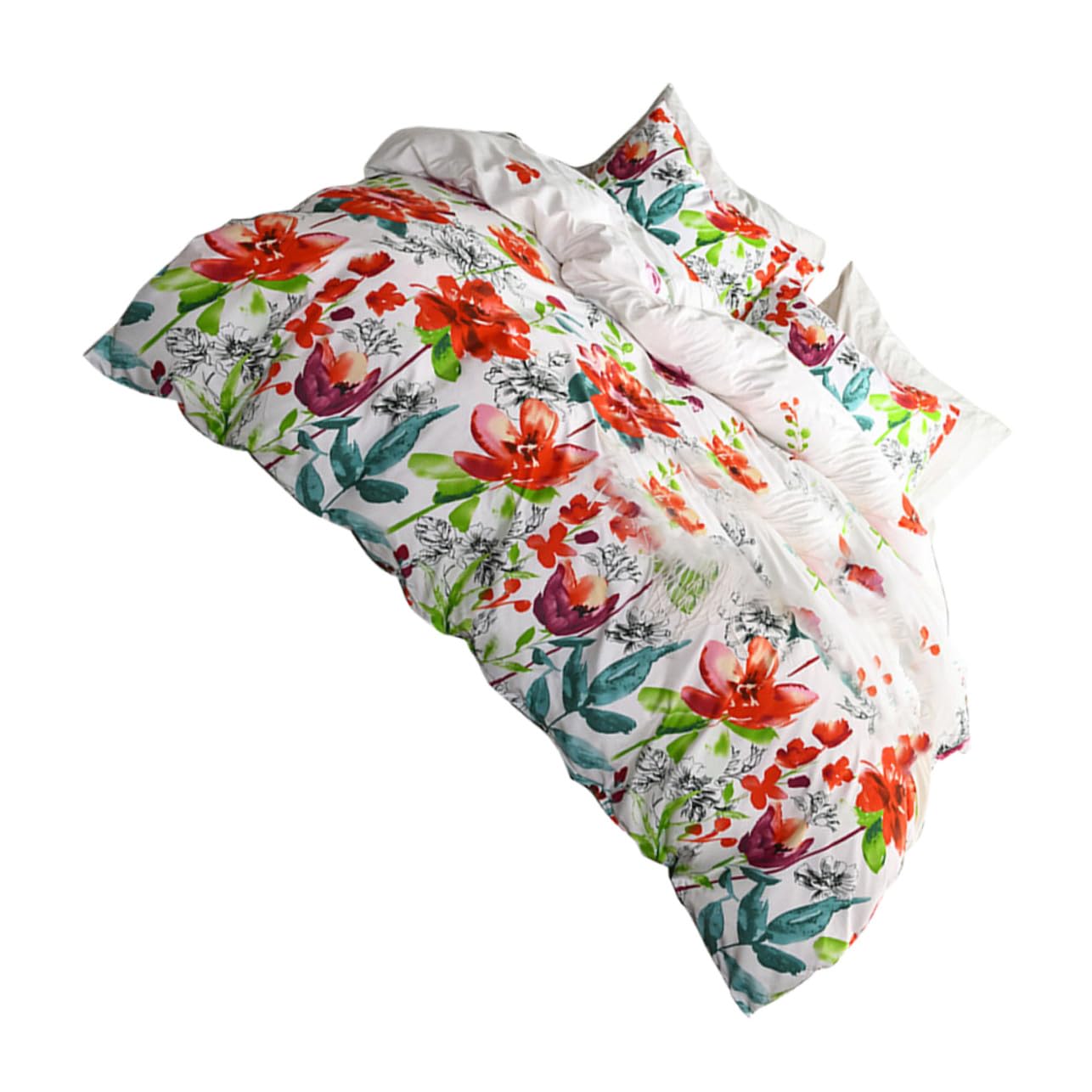 Parure de lit trois pieces pour filles au motif fleuri et estival