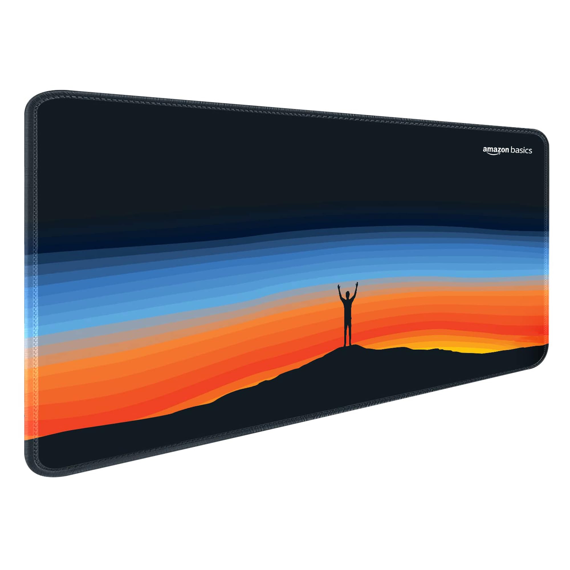Amazon Basics Extended Gaming Mouse Pad Desk Mat for Computer Laptop| Stitched Embroidery Edges| Non-Slip Rubber Base | Keyboard Mouse Pad for Office & Home (795mm x 298mm x 3.45mm) - Multicolour Stripes (B09SPN9K8W) Amazon Price History, Amazon Price Tracker