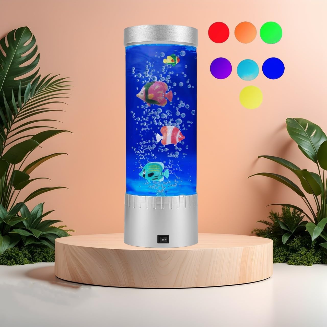 LEHAHA Bubble Fish Lamp with Color Changing Relaxing Mood Light with USB Fish Aquarium for Home Office Table Room Decor Gifts for Adults