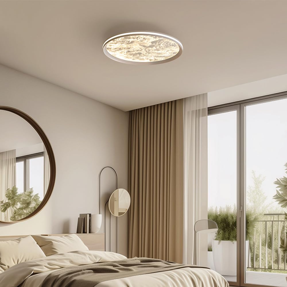 Włoska luksusowa okrągła lampa sufitowa do sypialni 19,7 cala, nowoczesna minimalistyczna lampa sufitowa do jadalni i gabinetu z akrylu, odpowiednia do hoteli i biur, oprawa oświetleniowa.