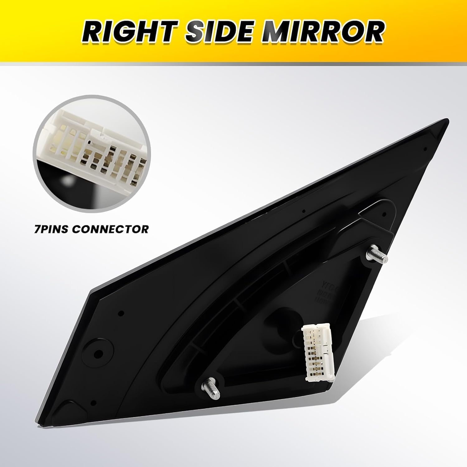 Passenger Side Mirror Assembly 7Pins Compatible with 2011-2014 Sonata with Heated Turn Signal Power Glass Manual Folding White 87620-3Q110 HY1321168 (Right)