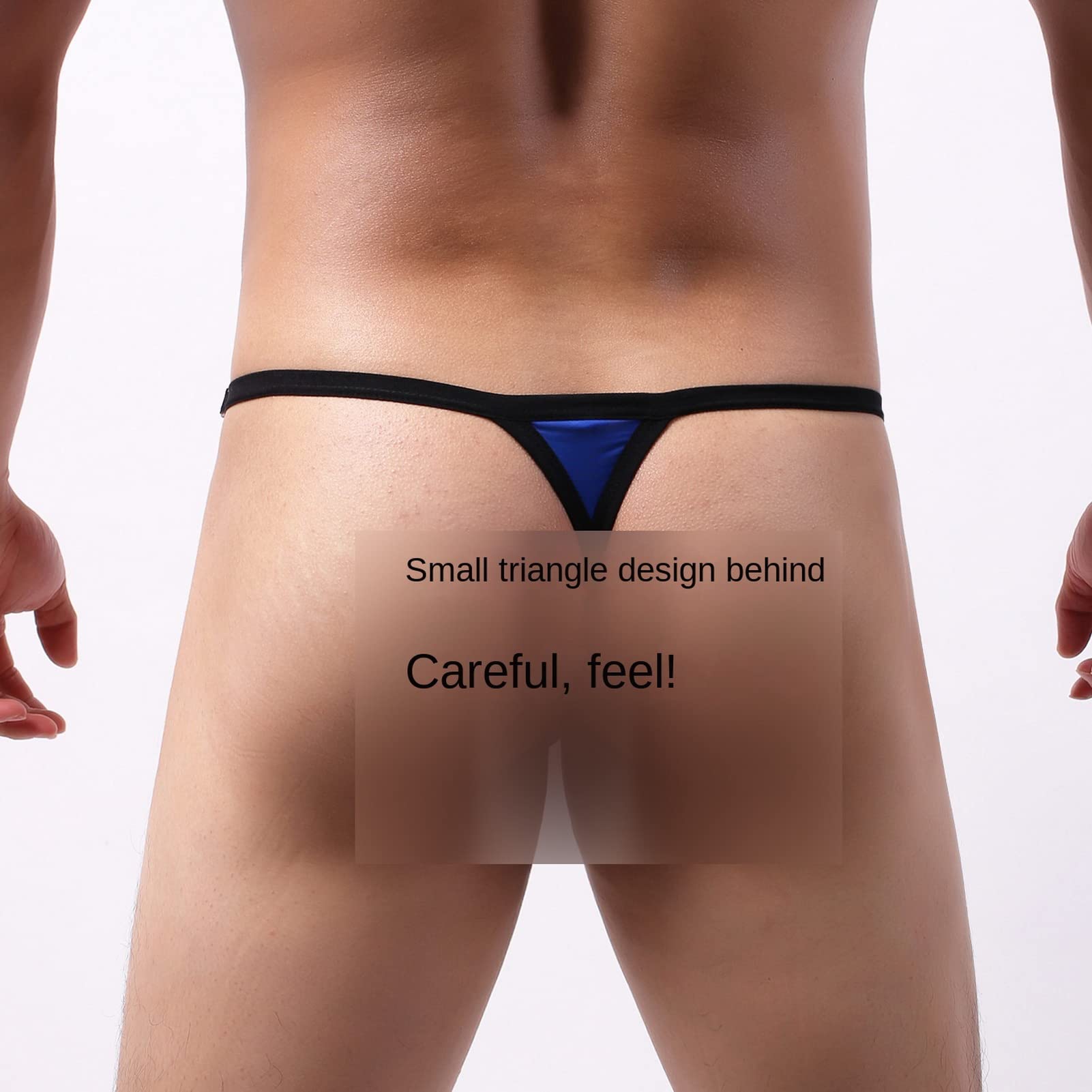 Faringoto Marca G-strings Ropa interior para hombre Bragas Solid Ice Silk Tangas