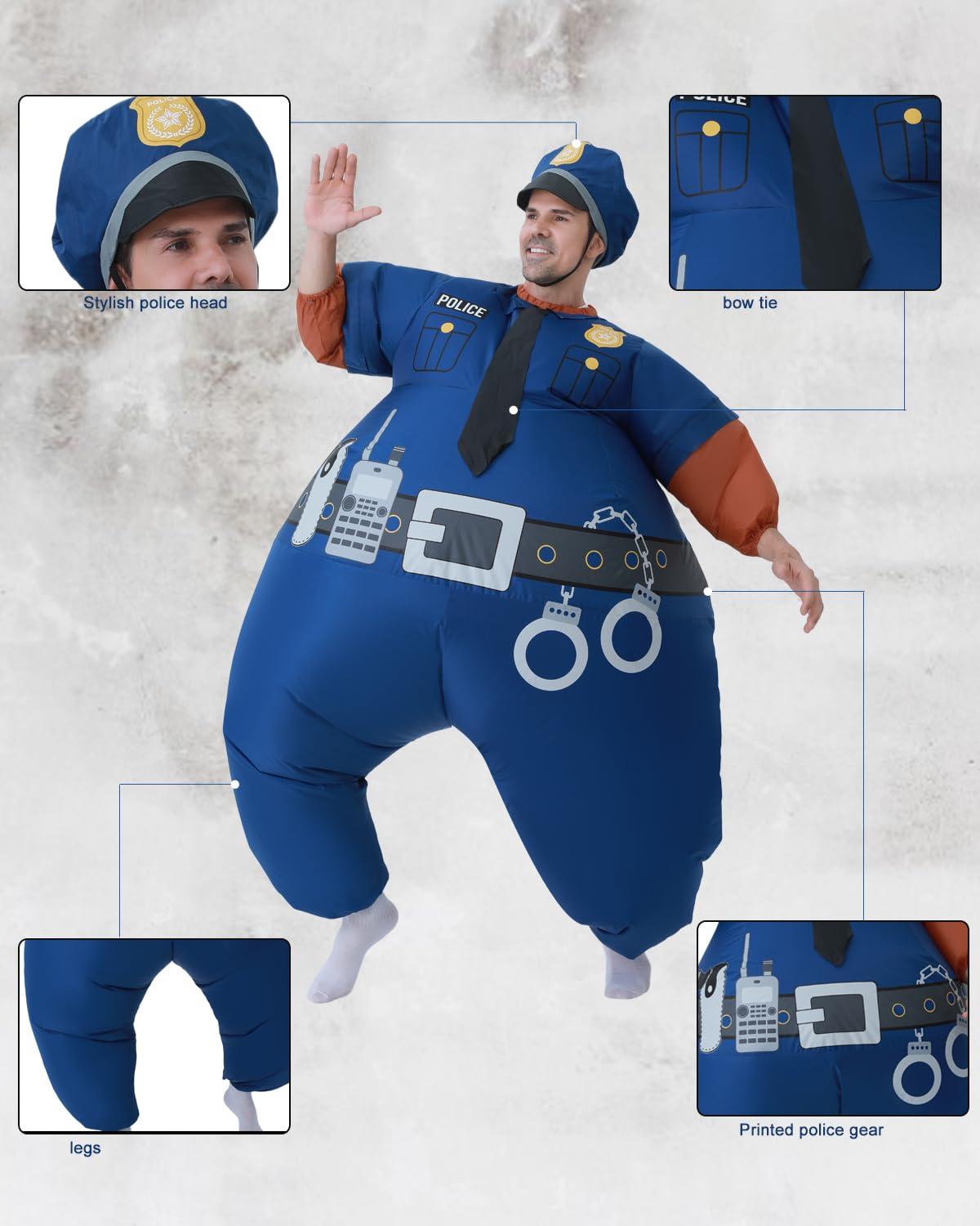 FUNFOCUS Inflatable police Costume - Image 2