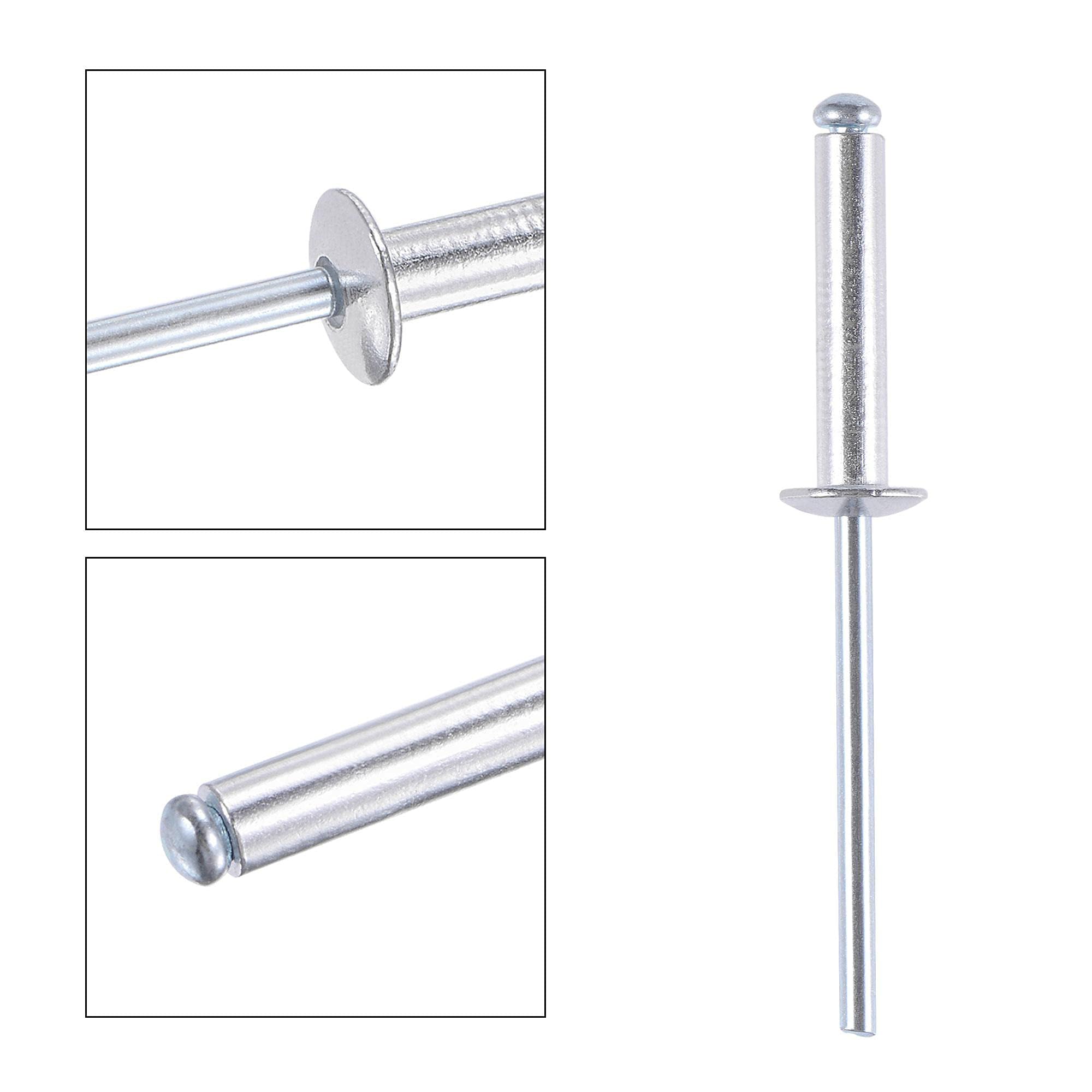 TA-VIGOR 60Pcs 5mm x 20mm Aluminium Blind Rivets, Open End Pop Rivets with Dome Head - Image 4