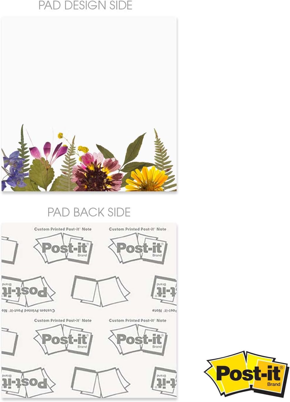 Wildflower Sticky Note Pads / 3" x 3" Botanical Sticky Notes/Set of 6 Pads / 50 Sheets Per Pad/Three Unique Designs/Made in The USA - Image 3