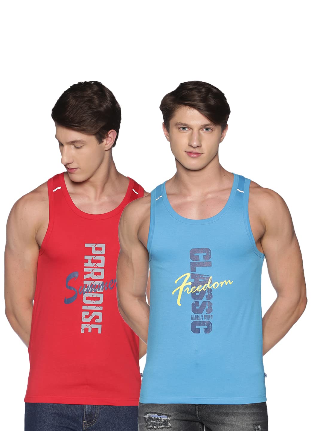 dollar Men Cotton Casual Assorted Printed Tank Top Vest (Pack of 2)-picture-28
