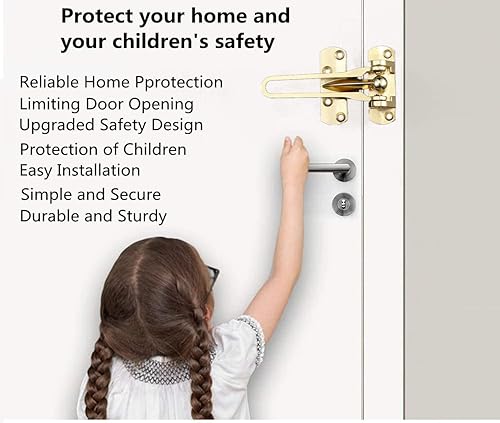 Miniatura 2 de szhdxsy - Cerradura de puerta de seguridad para el hogar, cerradura de barra de refuerzo de puerta, cerraduras de puerta delantera para niños,