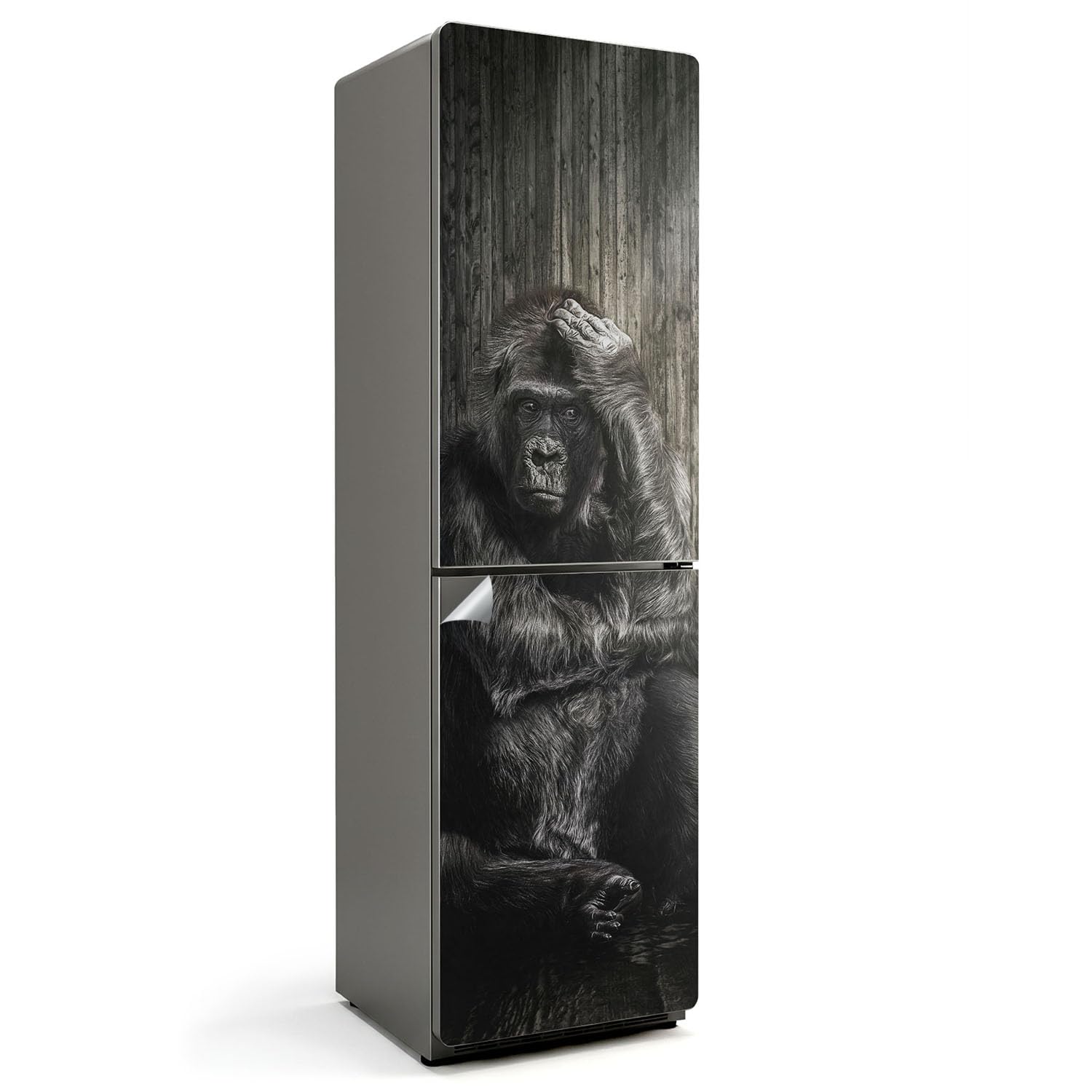 Autocollant frigo gorille pour une cuisine moderne et zen