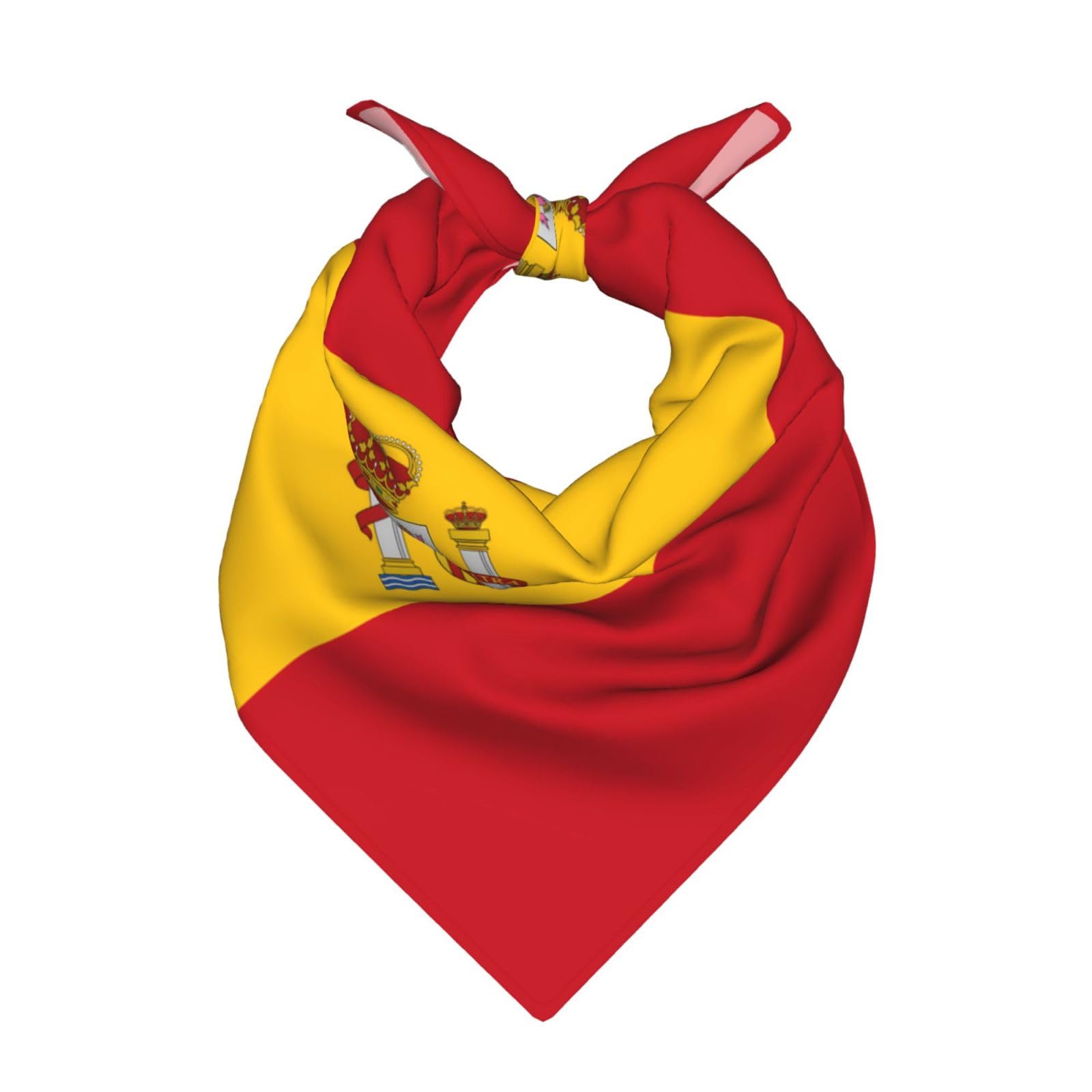 QAZWZML Spanish Flag Bandana, Red and Yellow, Polyester, Casual, 55x55cm, Unisex Adult