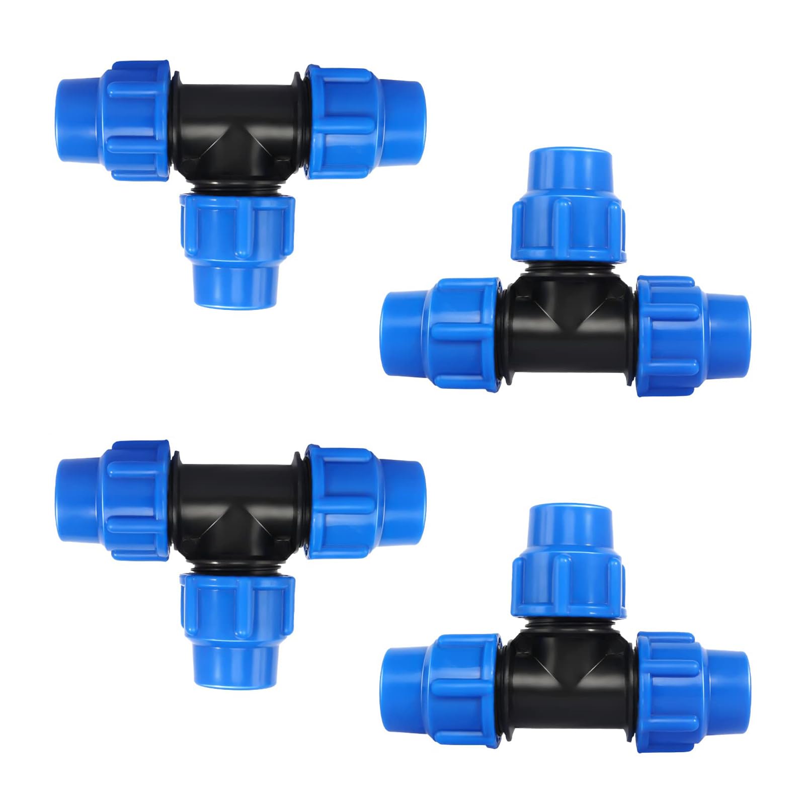 Plumbing Fittings,4 PCS 20mm MDPE Female Tee Connector T-Shaped Plastic Water Pipe Fitting for PE/MDPE Pipes Garden Hose Plumbing Adapter Pipe Connector Fittings Tap and Tank Connector