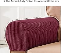 Vista 4 de LINGXIYA Juego de 2 fundas para reposabrazos de sofá, funda elástica suave para sillas, sofás reclinables, fundas protectoras para reposabrazos