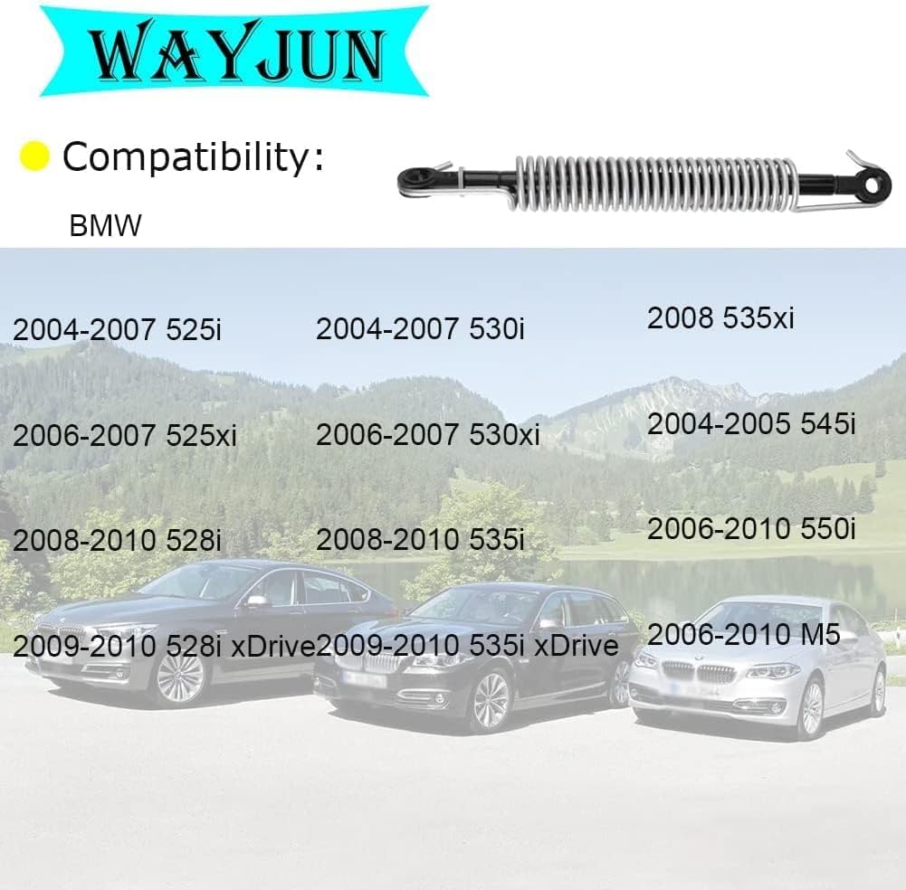 WayJun 51247141490 Right Trunk Lid Lift Support Shock with Spring Tension Spring Compatible with E60 525i 530i 545i 525xi 530xi 550i M5 528i 528xi 535i 535xi xDrive Sedan