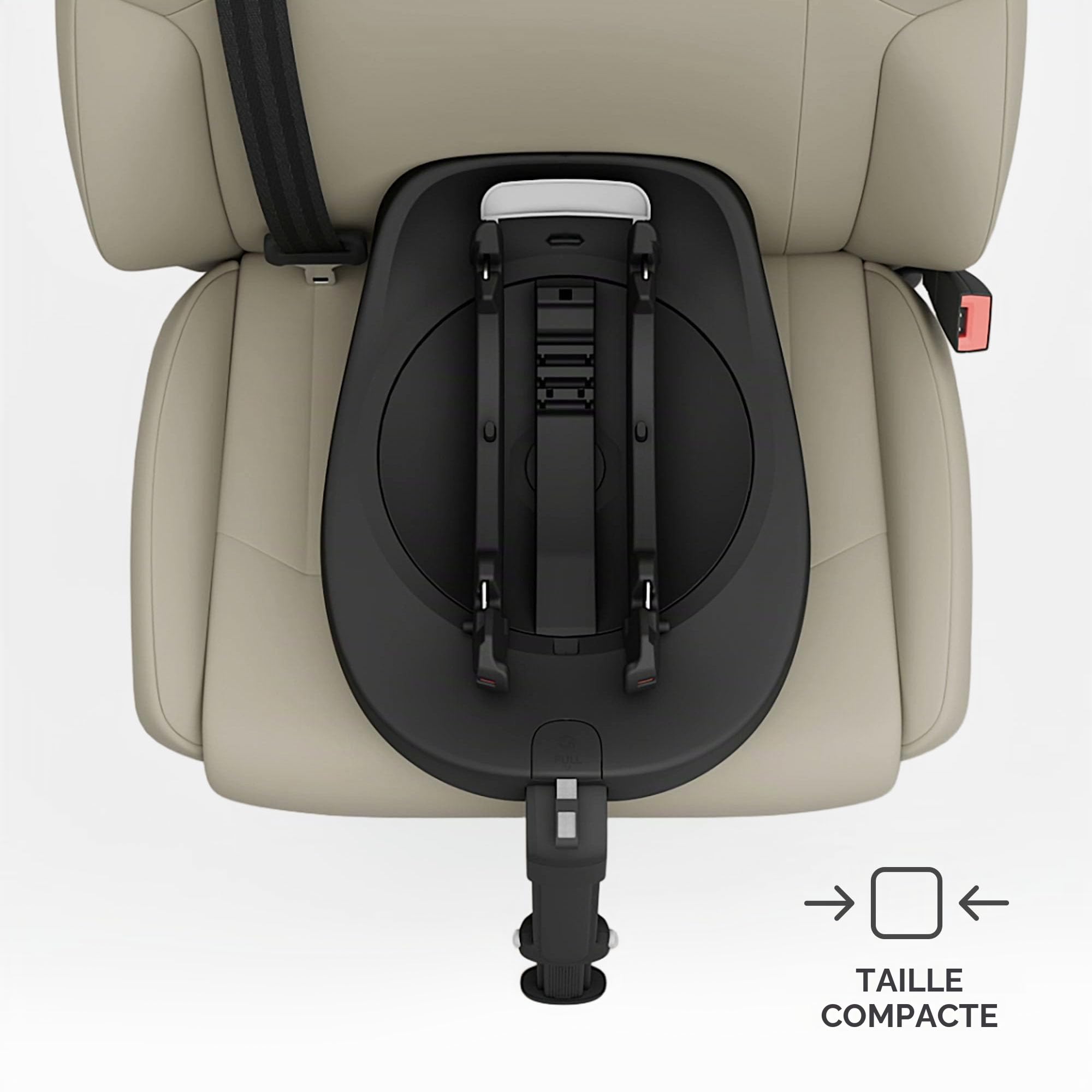 Kinderkraft I-LITE Siège Auto avec base ENDURA SAFE FX, siège auto pour bébé, i-Size, 40–87 cm, rotatif, ISOFIX, ERGO PAD, système modulaire, léger, 3,2 kg, harnais 5 points, 0–12 ans, Beige