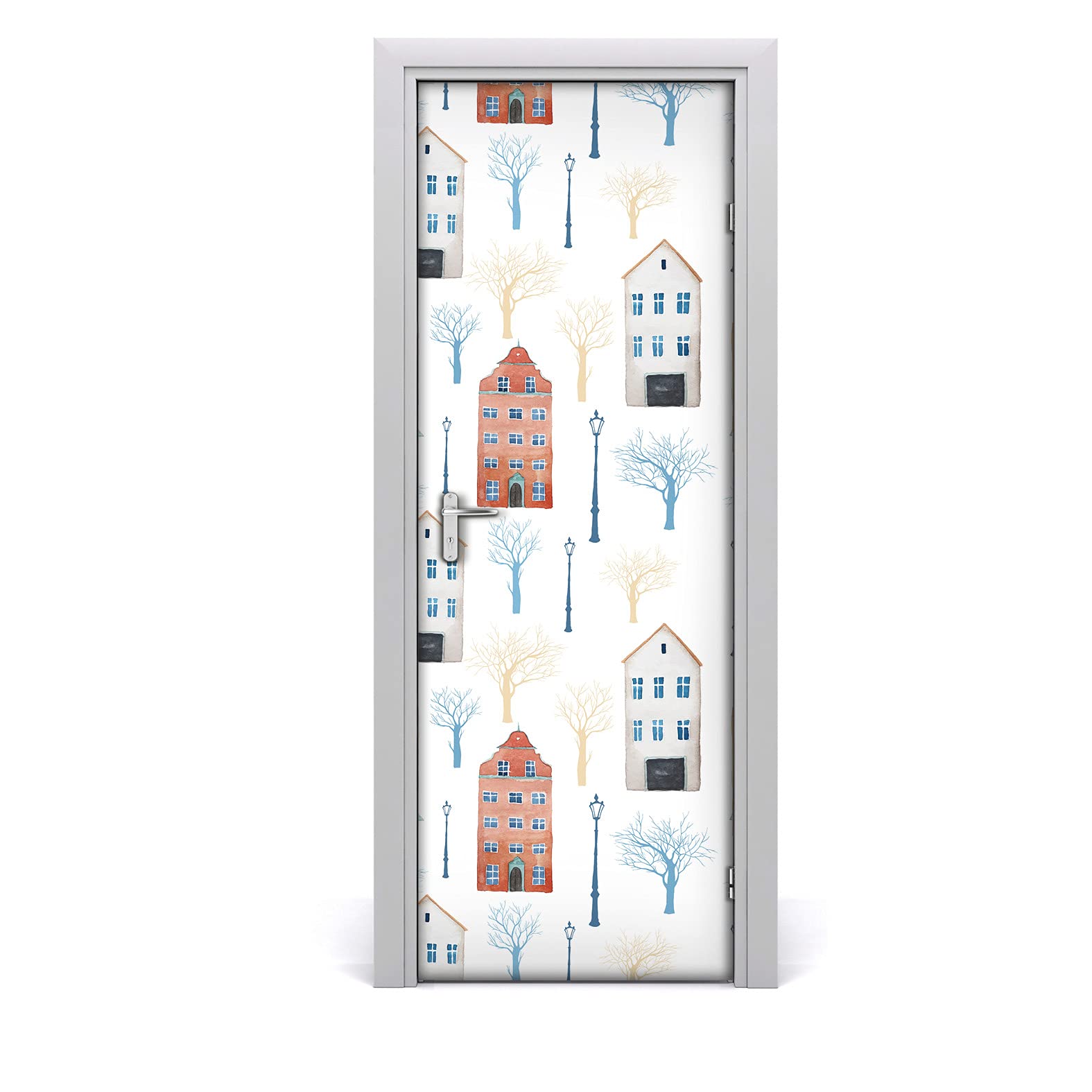 Stickers de porte autocollant décoration murale bâtiments