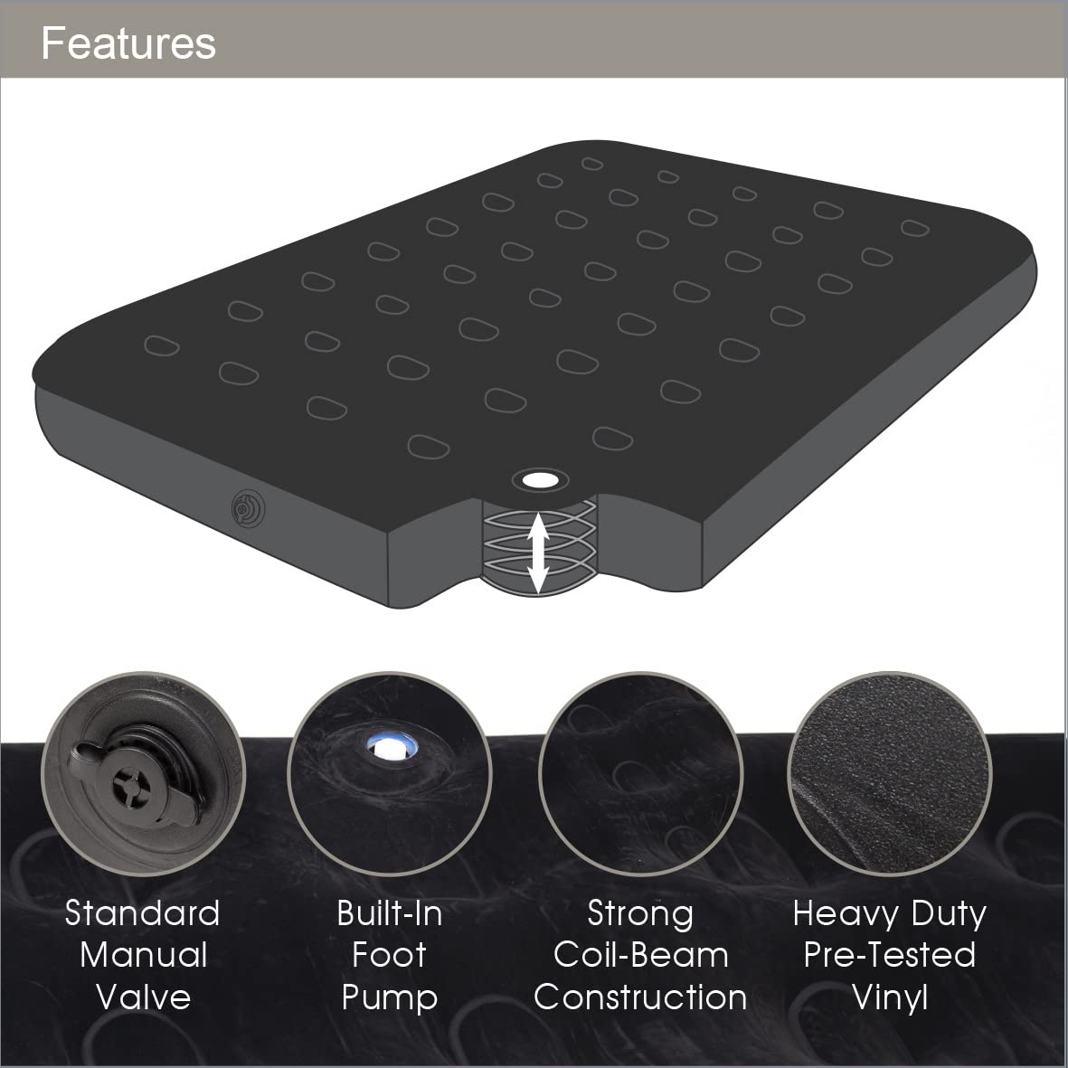 Amazon.co.jp: Avenli 88019 ダブルフロックエアベッド ポンプ内蔵