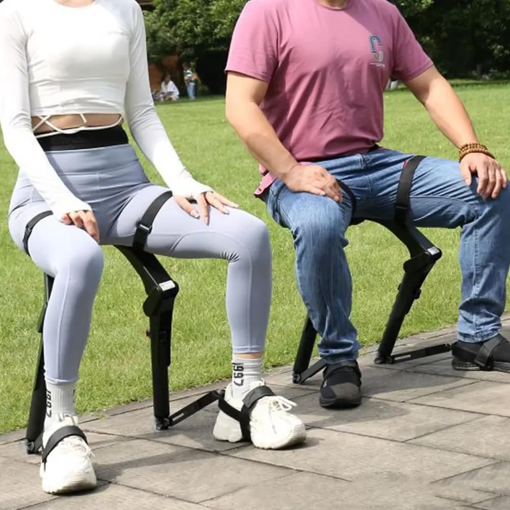 Tragbarer Unsichtbarer Stuhl Faltbarer Hocker Chairless 5 Gänge Verstellbar Verstellbarer Chair Exoskelett Schwebesitz Wearable Leg Ergonomics Lightweight Seat Für Angeln Konzert Subway (black)
