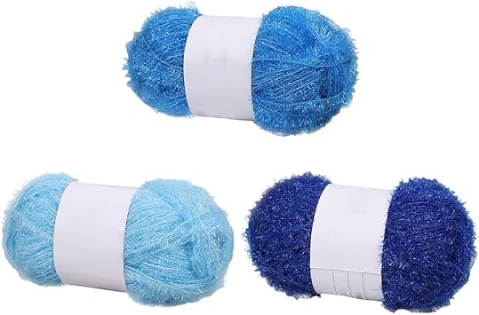 Katutude 3 Skeins Sparkly Scrubby Polyester Yarn - 50g/Skein, Assorted Colors - Ideal for Crochet & Knitting