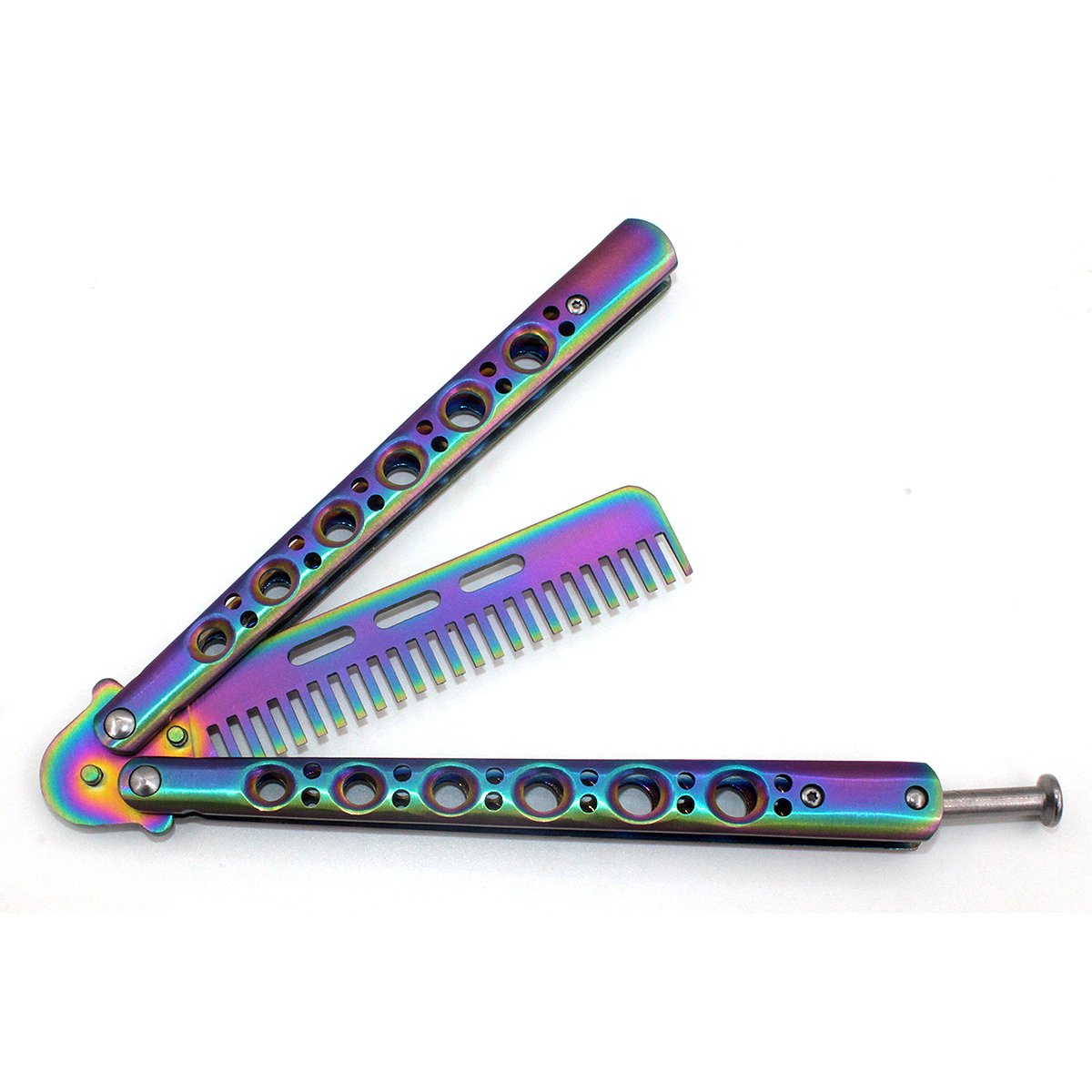 ZRAMO TH156 Comb Rainbow Knife Practice for Beginner training tool Training Colorful Knife Tool Allows Safe Practice of Personal-defense Skills (comb style)