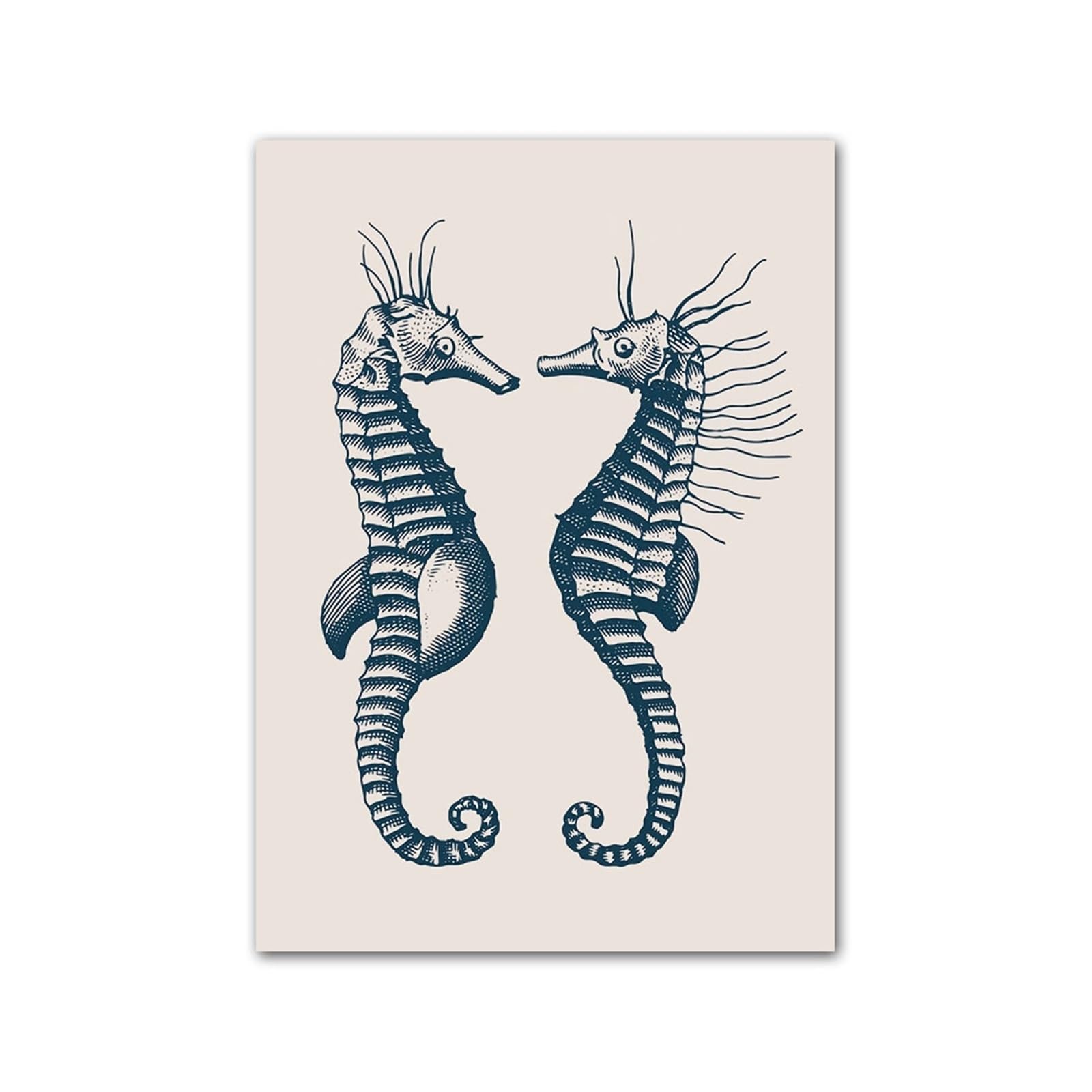 Affiche poulpe méduse crabe sur toile artistique haut de gamme A4