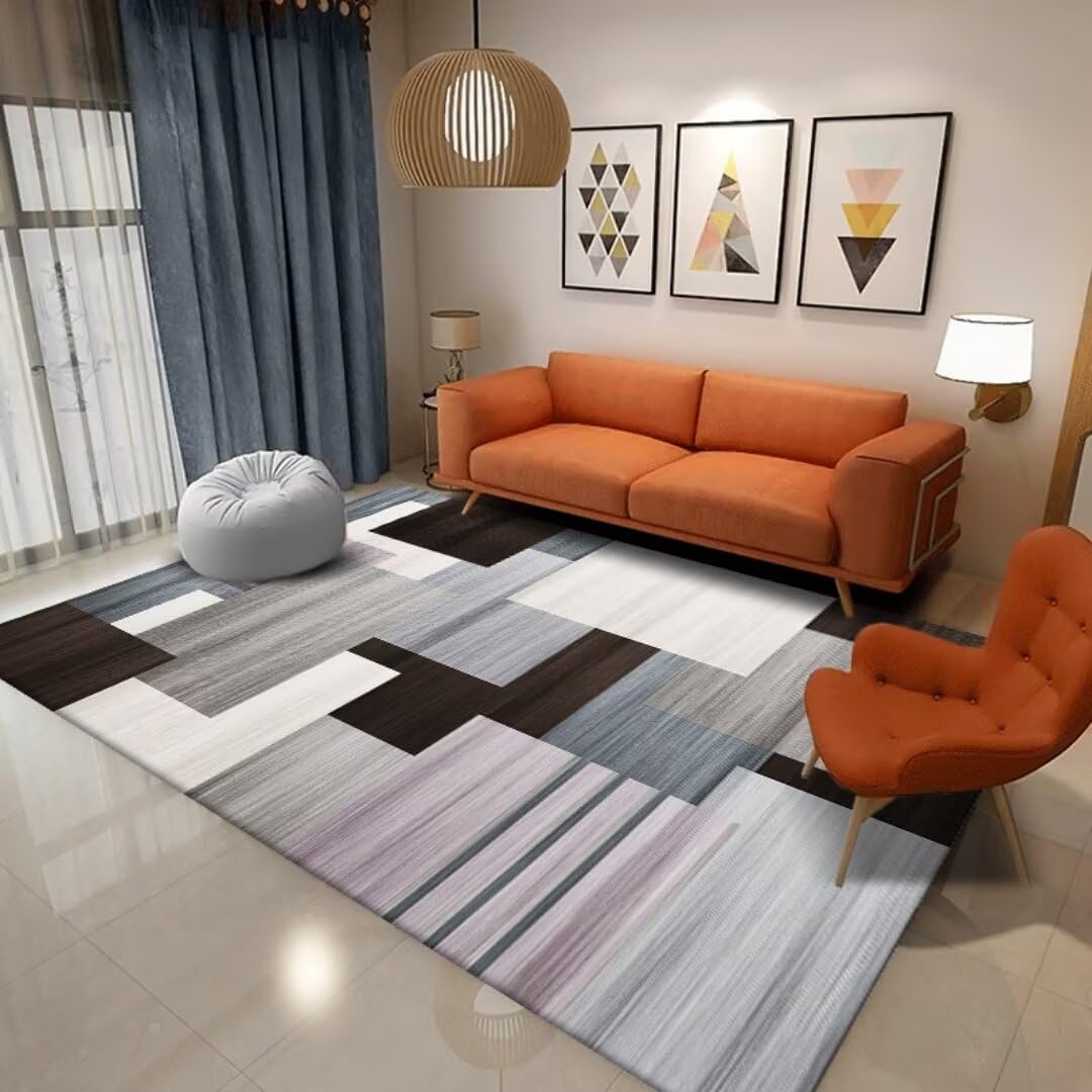 Tapis d'entrée géométrique noir 300x400cm pour grand bureau