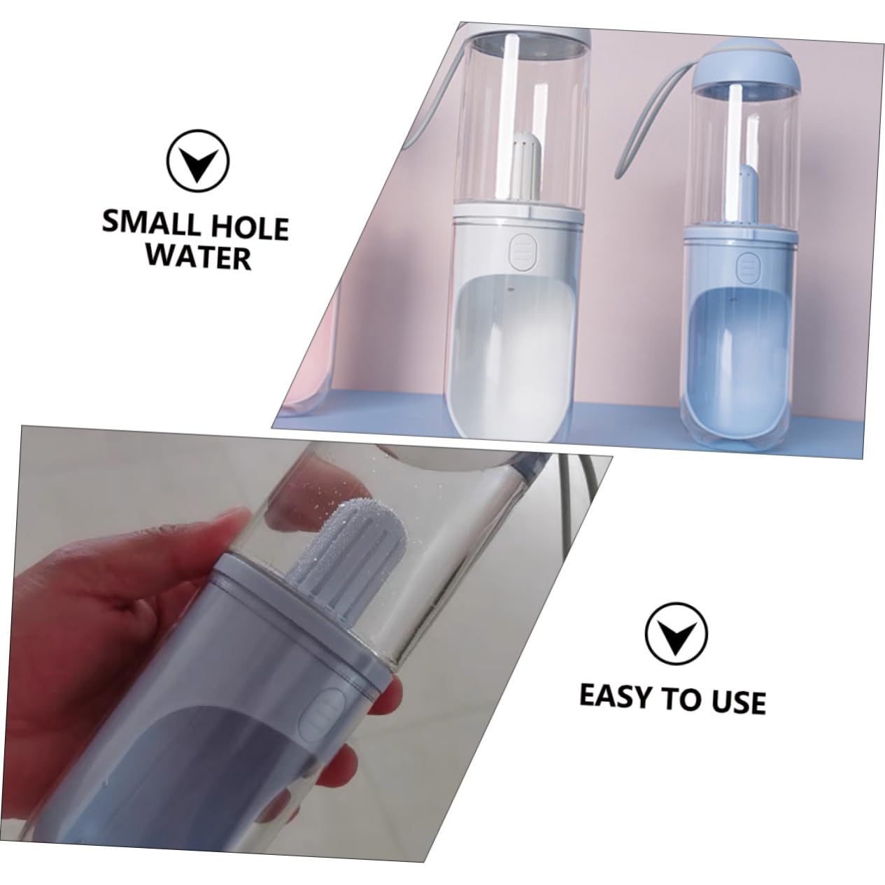 Kisangel Botella De Agua para Mascotas Portátil Bebedero para Perros y Gatos Diseño Transparente Fácil De Limpiar para Viajes y Actividades Al Aire
