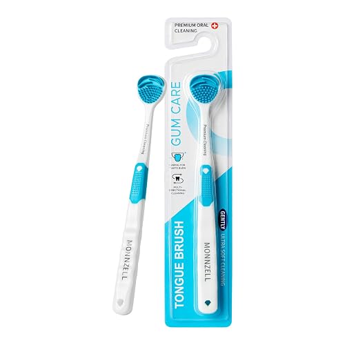 Silicone Tongue Scraper & Brush for Adults, Soft Tongue Cleaner
