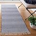 Safavieh Montauk Collection MTK330B Handmade Flatweave Ivory and Navy Cotton Runner (2'3" x 8')