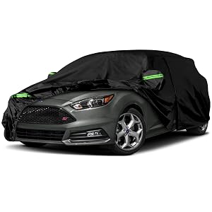 Waterproof Car Covers Replace for 1999-2025 Ford Focus Hatchback 6 Layers All Weather Custom-fit Car Cover with Zipper