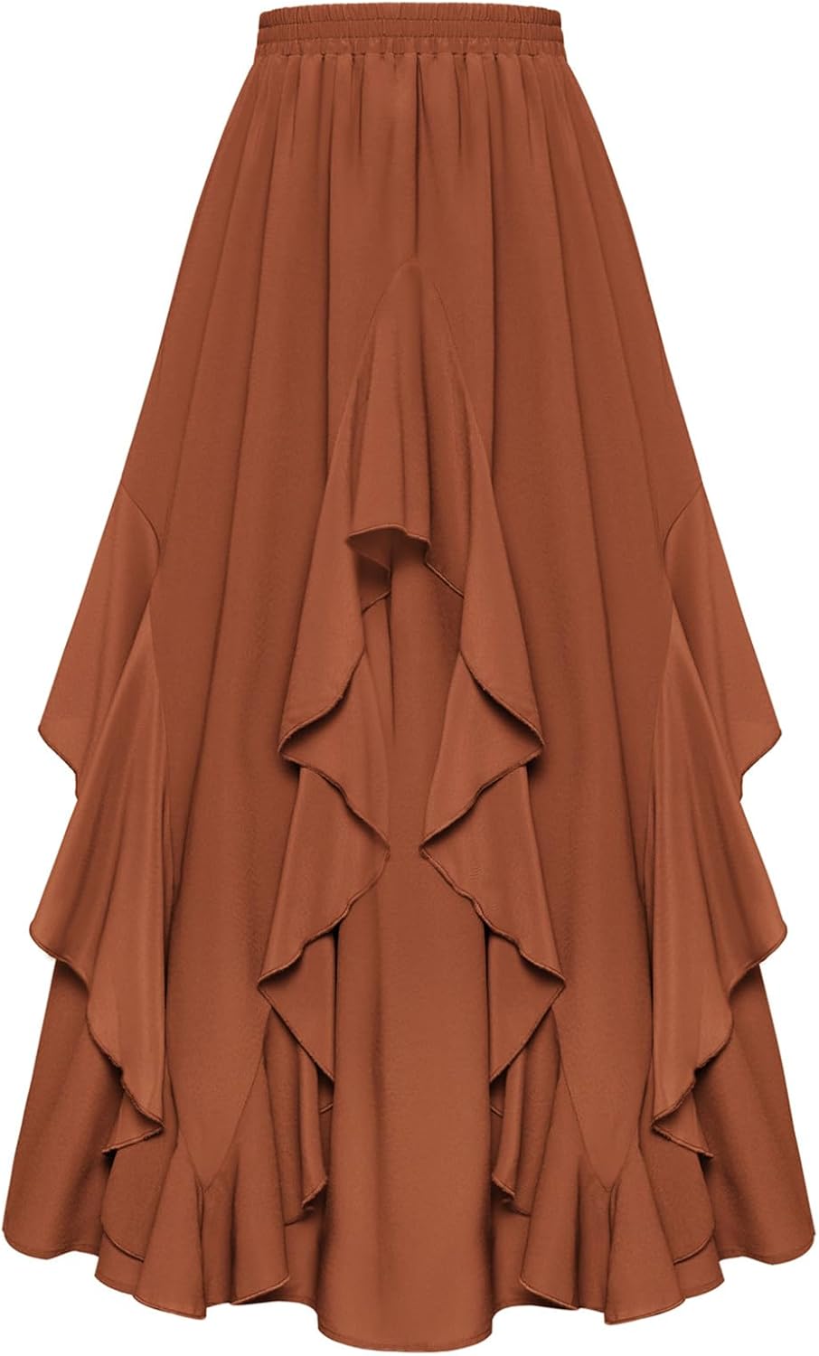 SCARLET DARKNESS Long Skirts for Women 2026 Ruffled Chiffon Flowy Renaissance Maxi Skirt