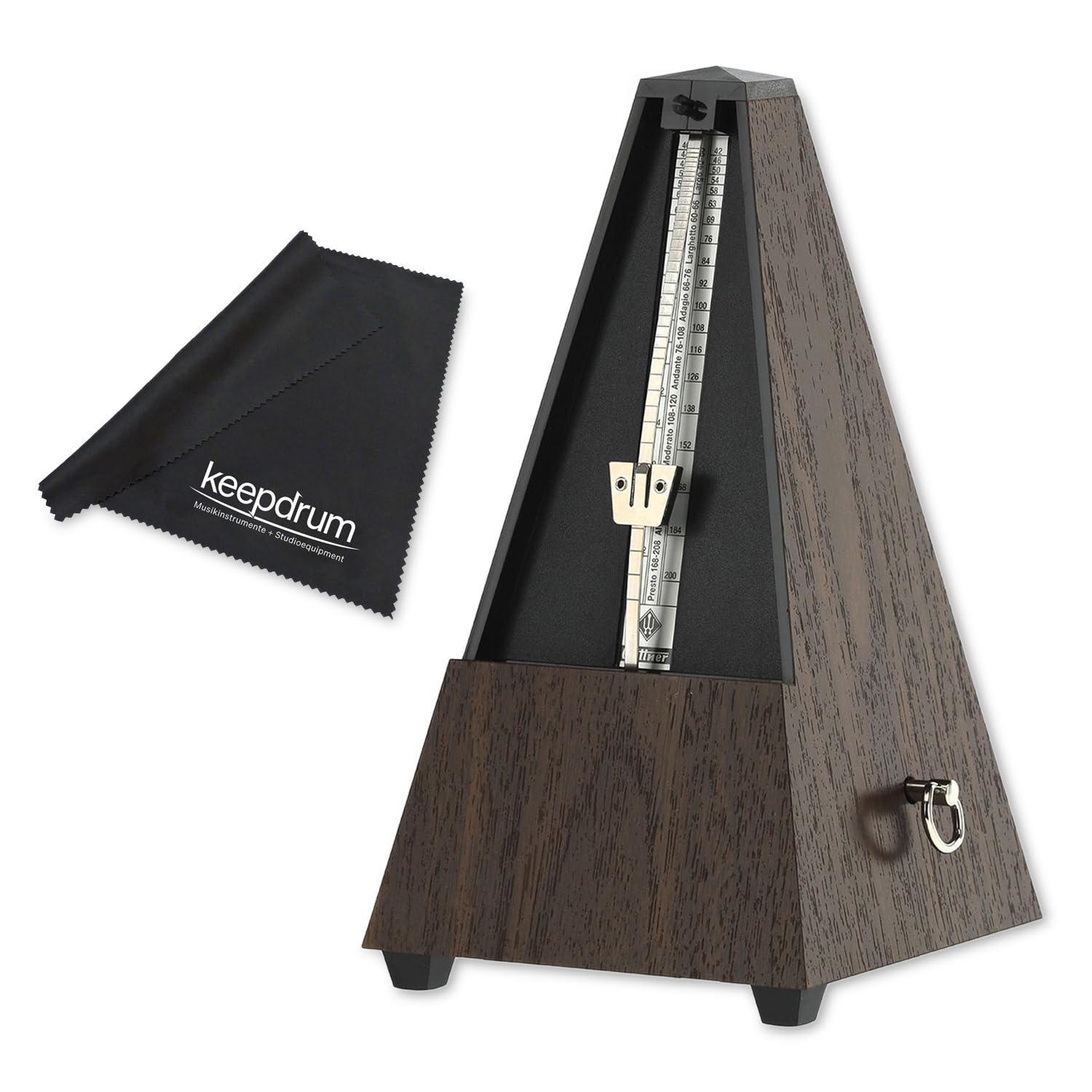 Wittner Métronome mécanique en noyer 804 K avec chiffon microfibre Keepdrum
