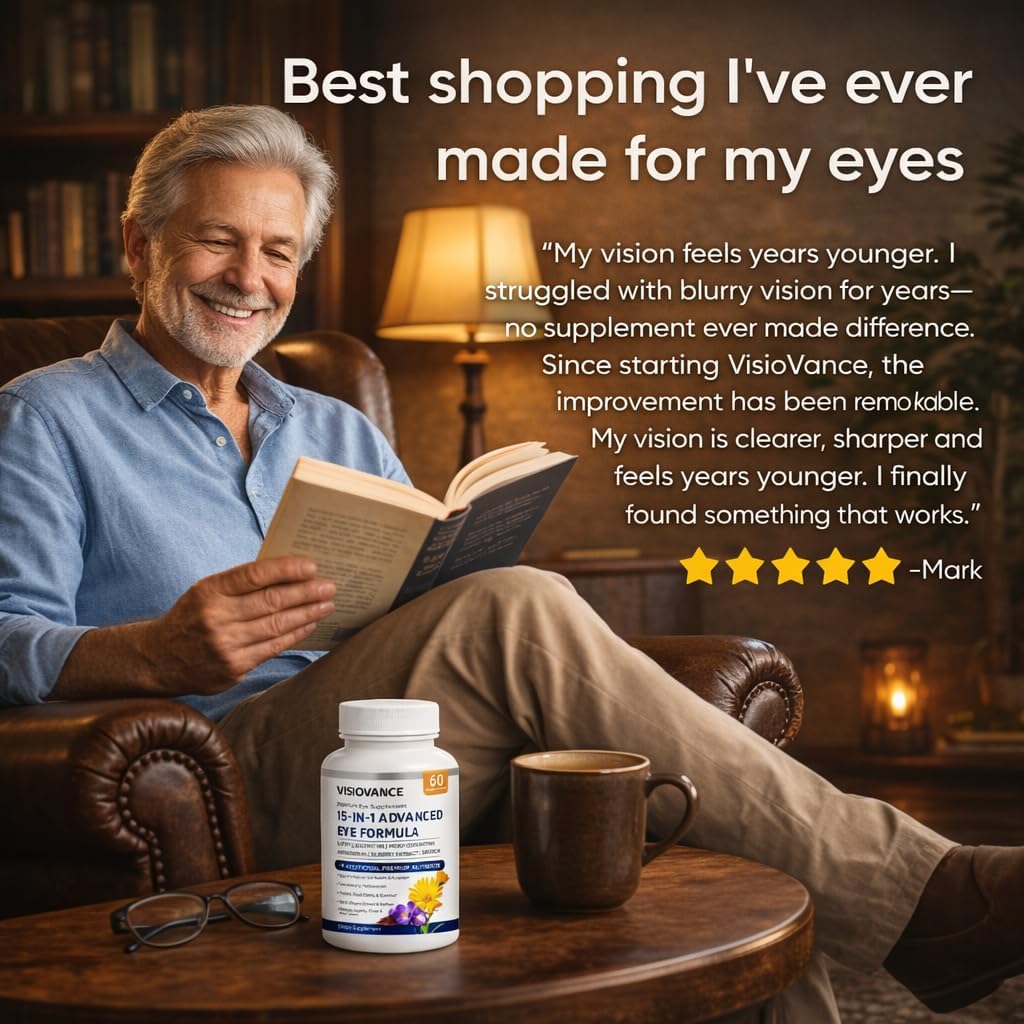 15 in 1 Advanced Eye Formula - Carotenoids, Lutein, Zeaxanthin & Antioxidant Blend, Daily Visual Support Formula for Screen Use & Overall Eye Wellness – 60 Capsules