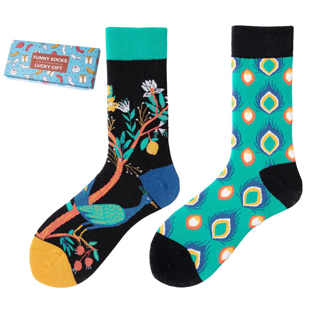 Calcetines Divertidos Unisex para Mujer y Hombre con Diseños Asimétricos en Par - Temas Animales, Comida, Fruta, Deporte y Arte en Algodón - Ideal para Regalos — view 57