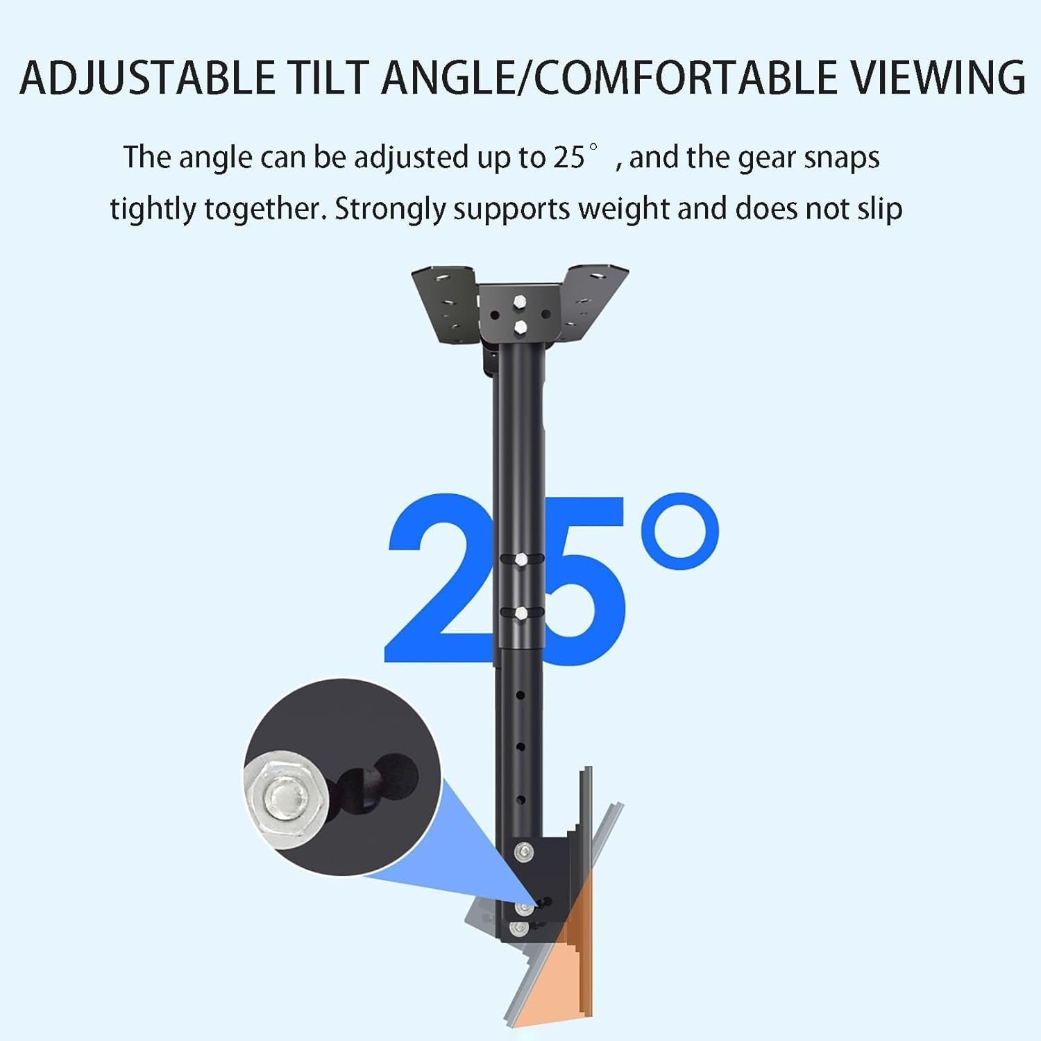 Soporte de Techo Ajustable para TV, Soporte para TV LCD, Soporte para TV de una Sola Pantalla de 2 pilares, Soporte inclinable para TV de 50 a 100 Pulgadas, Soporte de Techo (Panta
