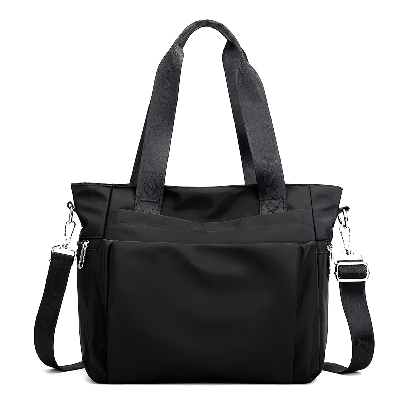 LassZone Women Tote Bag Waterproof Shoulder Bag Ladies Nylon Purse Satchel Foldable Handbags Multi Pocket Crossbody Bag for Work Business School College Travel