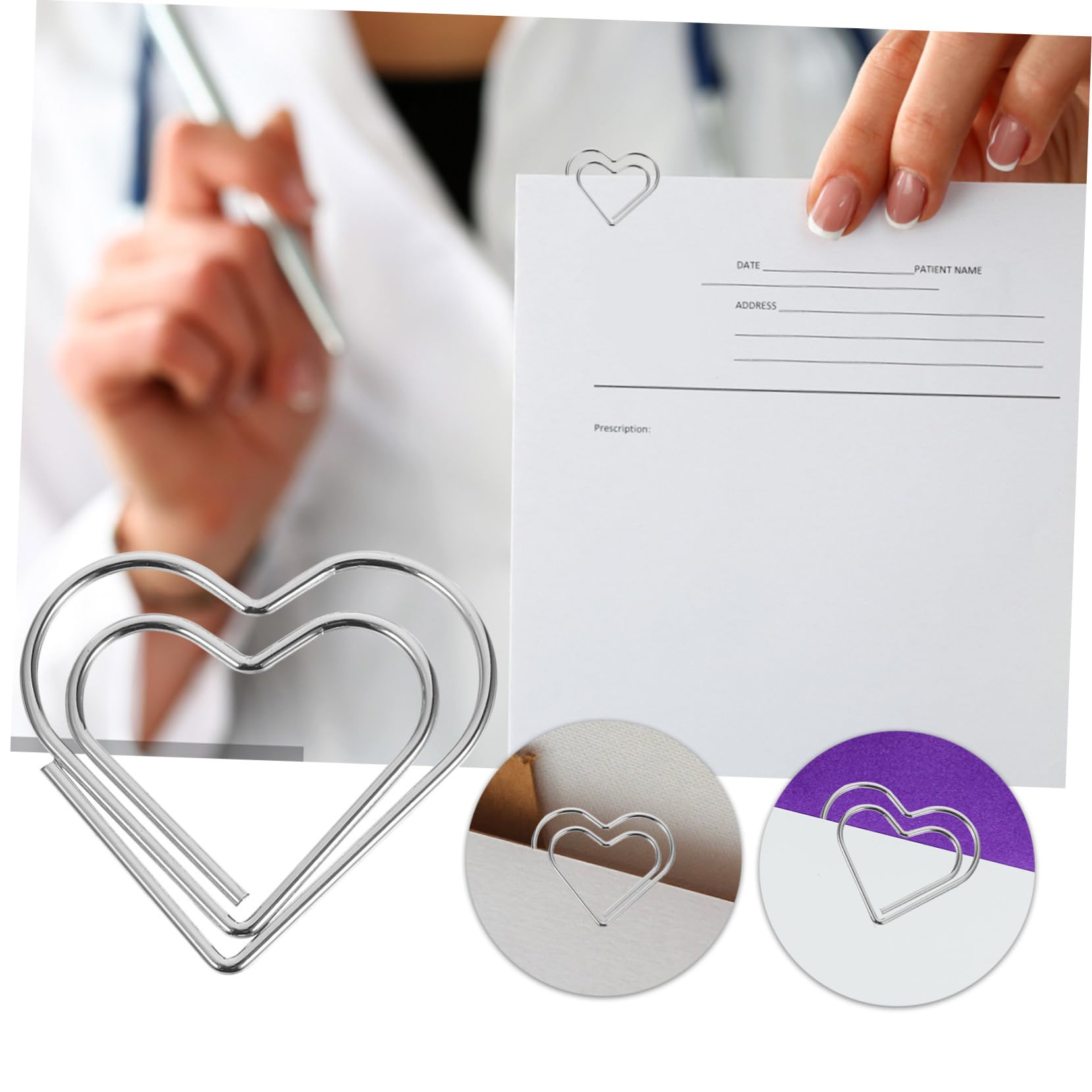 DOITOOL 4 Sätze Herzförmige Büroklammern Dekorative Büroklammern Aus Metall Für Dokumente Notizen Fotos Kreative Lesezeichen Für Büro Und Schule Delicate Paper Clips 100 Stück * 4