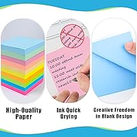 Vista 5 de SACATR 30 Pads Sticky Notes, Sticky Note Pads 3x3 inches, 10 Bright Color Sticky Notes,Self-Stick Note Pads, Perfect for Office Home School(100