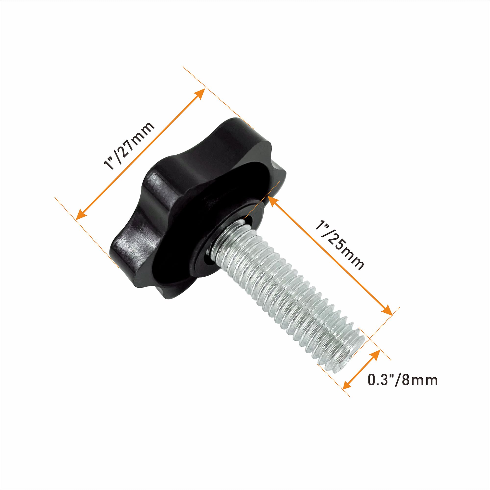 YZZHAJ Metric M8 Knurled Clamping Knobs, Star Hand Knob Tightening 