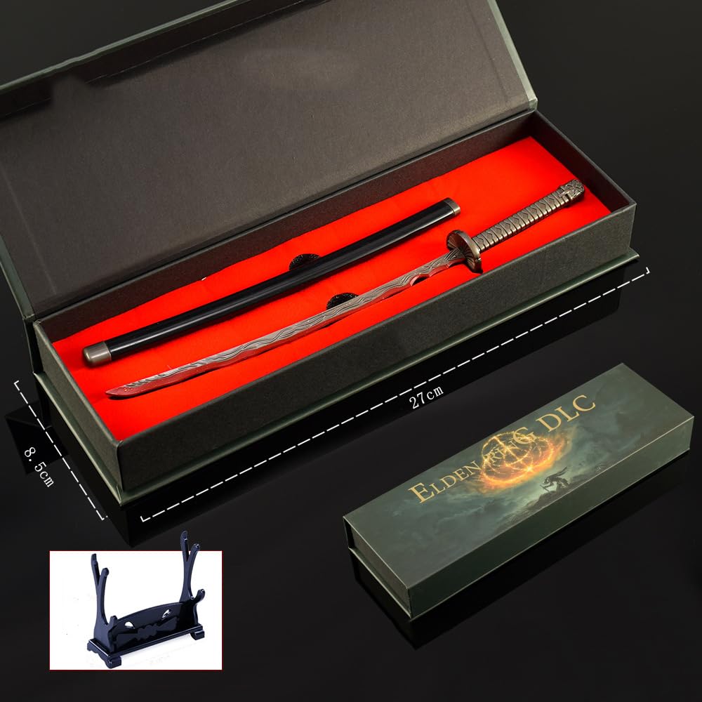 Miniaturas de Katana con Soporte exhibición, decoración Escritorio, Regalos for coleccionistas Videojuegos y Aficionados