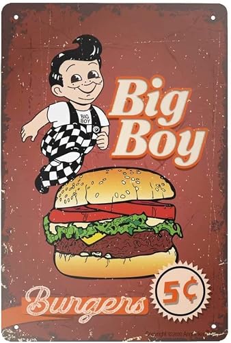 Vintage Metal Sign Vintage Tin Sign Burger Sign Plaque Poster Cafe Wall Art Gift 12x8inch