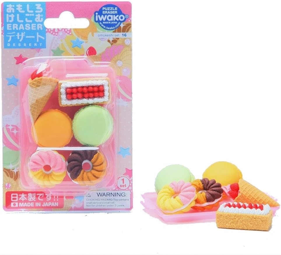 Iwako SCERBRI019 Eraser, Dessert, Pack of 10
